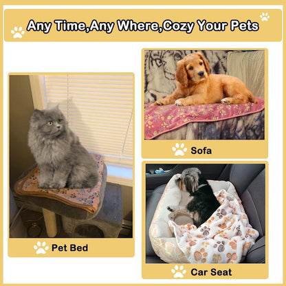 Waterproof Pet Blanket Reversible 40X30 Throw Protects Couch, Car, and Bed from Spills, Stains, or Fur Dog and Cat Blankets (Gray)